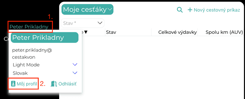 Otvorit profil