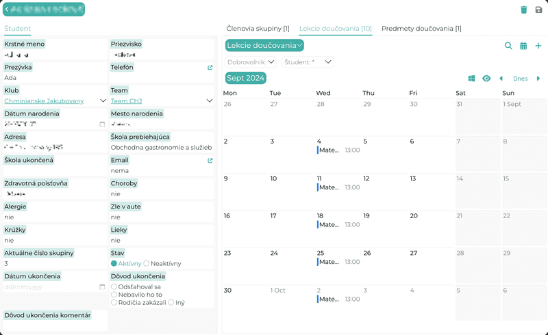 Client calendar