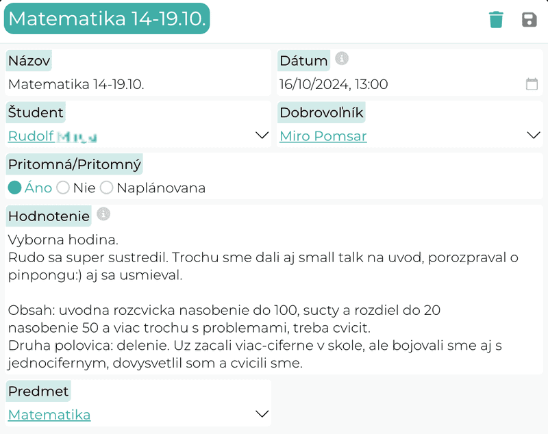 Lekcia Hodnotenie